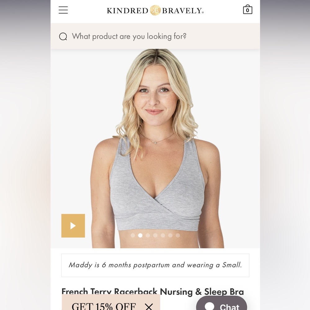 Kindred Bravely French Terry Racerback nursing/sleep bra